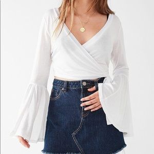 UO BNWT White Long-sleeve Wrap Top